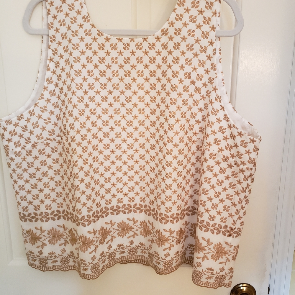 Loft sleeveless embroidered top
